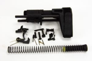BKF AR15 MOD-1 Lower Pistol Build Kit (LPK) W/ Combat Control Kit in Nitride (SB Tactical PDW)