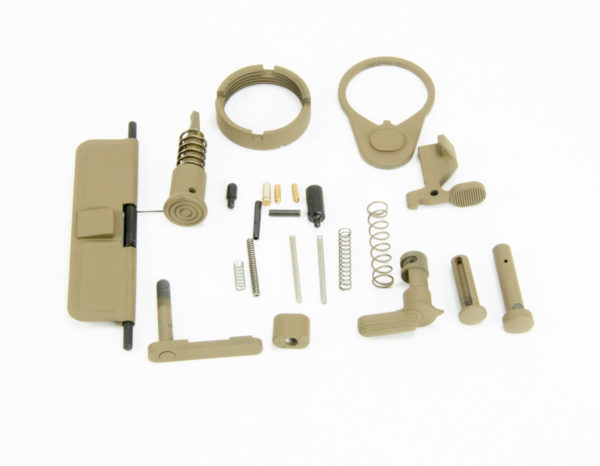 BKF AR15 Cerakoted Lower Parts Kit (LPK) Minus FCG Accent Kit - FDE