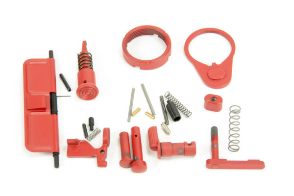 BKF AR15 Cerakoted Lower Parts Kit (LPK) Minus FCG Accent Kit - Red