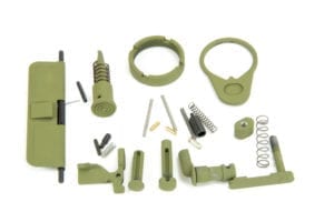 BKF AR15 Cerakoted Lower Parts Kit (LPK) Minus FCG Accent Kit - Bazooka Green
