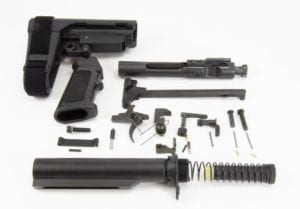 BKF AR15 Enhanced SBA3 Pistol Lower Build Kit + BCG/Charging Handle