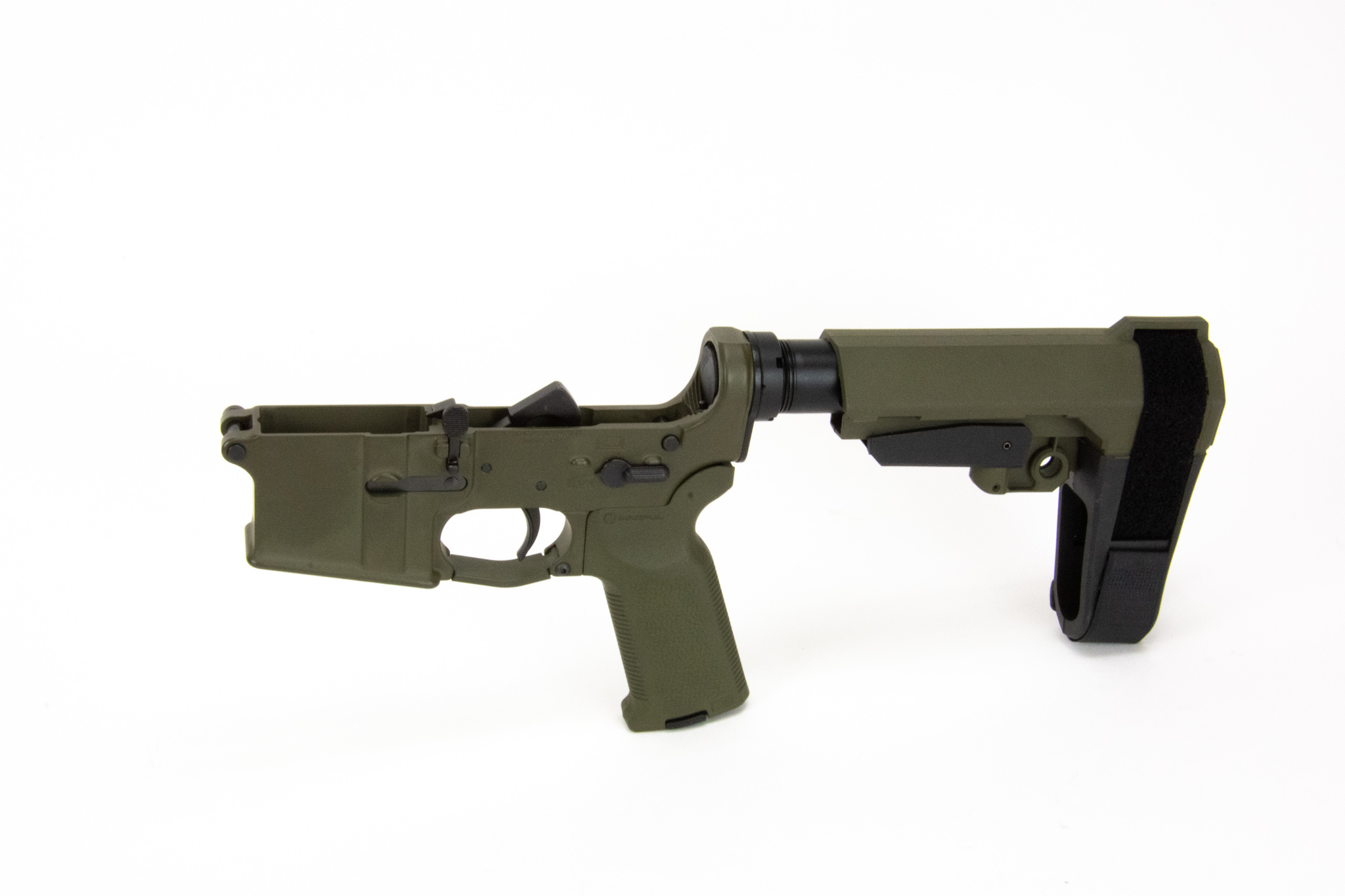 BKF AR15 Complete Lower Receiver W/ Magpul K2 Grip & SBA3 Stock - OD Gr...