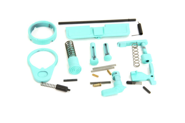 BKF AR15 Cerakoted Lower Parts Kit (LPK) Minus FCG Accent Kit - Robins Egg Blue