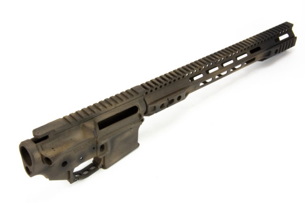 BKF AR15 Cerakoted 15.5" FFSSR Builder Set - Brown Battleworn Cerakote