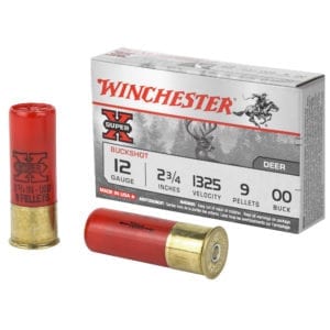 Winchester Ammunition, Super-X, 12 Gauge, 2.75", 00 Buck, Buckshot, 9 Pellets,5 Round Box
