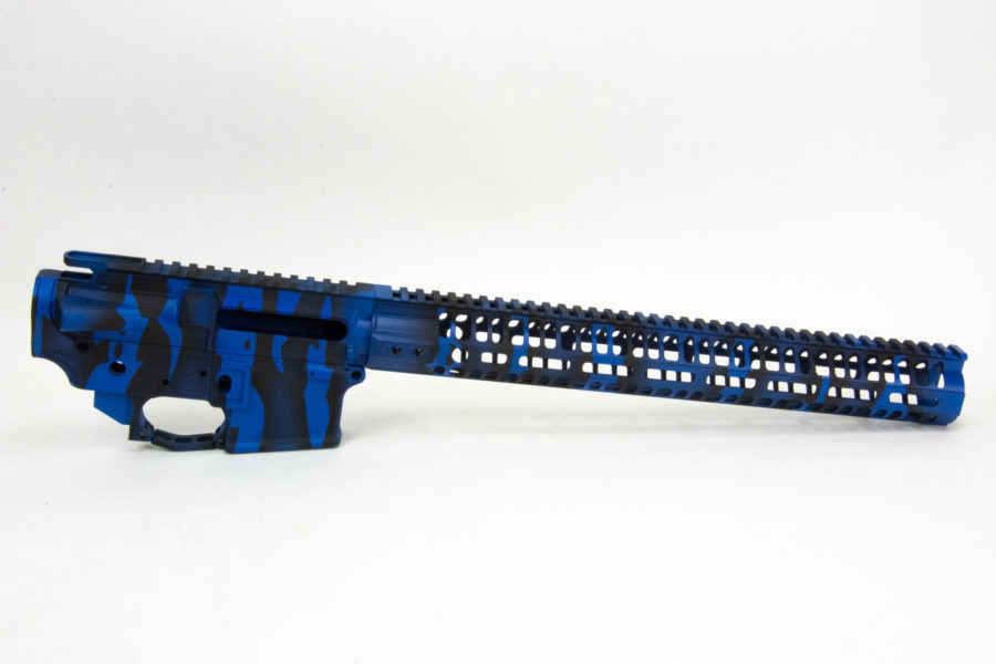 BKF AR15 M4 MOD-1 15" M-LOK Cerakoted Builder Set - Blue Tiger Stripe