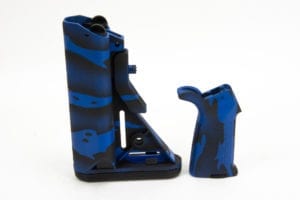 BKF Sopmod Mil-spec Stock and Magpul MOE Grip Combo- Blue Tiger Stripe Cerakote