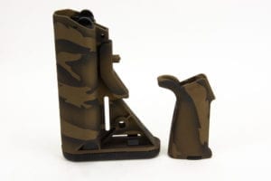 BKF Sopmod Mil-spec Stock and Magpul MOE Grip Combo- Bronze Tiger Stripe Cerakote