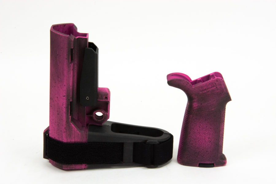 SB Tactical SBA3 Brace and Magpul MOE Grip Combo- Pink Battleworn Cerakote