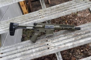 BKF M4 MOD-1 AR15 8" 1/7 Twist 300 Blackout PDW Cerakoted Pistol - OD Green