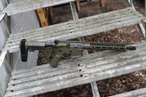 BKF M4 MOD-1 AR15 12.5" 1/7 Twist 5.56 Nato SBA3 Cerakoted Pistol - OD Green