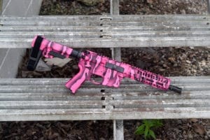 BKF M4 MOD-1 AR15 8" 1/7 Twist 300 Blackout SBA3 Cerakoted Pistol - Pink Tiger Stripe