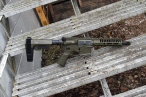 BKF M4 MOD-1 AR15 8" 1/7 Twist 300 Blackout SBA3 Pistol - OD Green