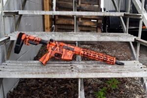BKF M4 MOD-1 AR15 12.5" 1/7 Twist 5.56 Nato SBA3 Cerakoted Pistol - Orange Tiger Stripe