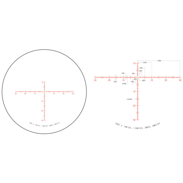 Trijicon Credo 2.5-15X 42 Red MOA Center Dot Reticle 30mm