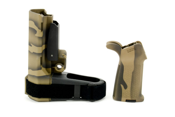 SB Tactical SBA3 Brace and Magpul MOE Grip Combo - FDE Tiger Stripe Cerakote