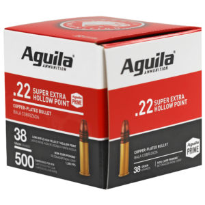 Aguila Ammunition, Rimfire, 22 LR, 38Gr, Hollow Point, Hi-Velocity, 500 Round Box
