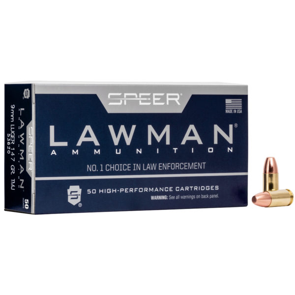 Speer Ammunition, Speer Lawman 9MM 147Gr, Total Metal Jacket, 50