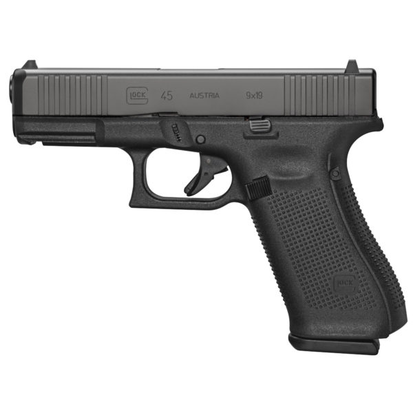 Glock, 45, Striker Fired, Compact Size, 9MM, 4.02" Marksman Barrel, Polymer Frame, Matte Finish, Fixed Sights