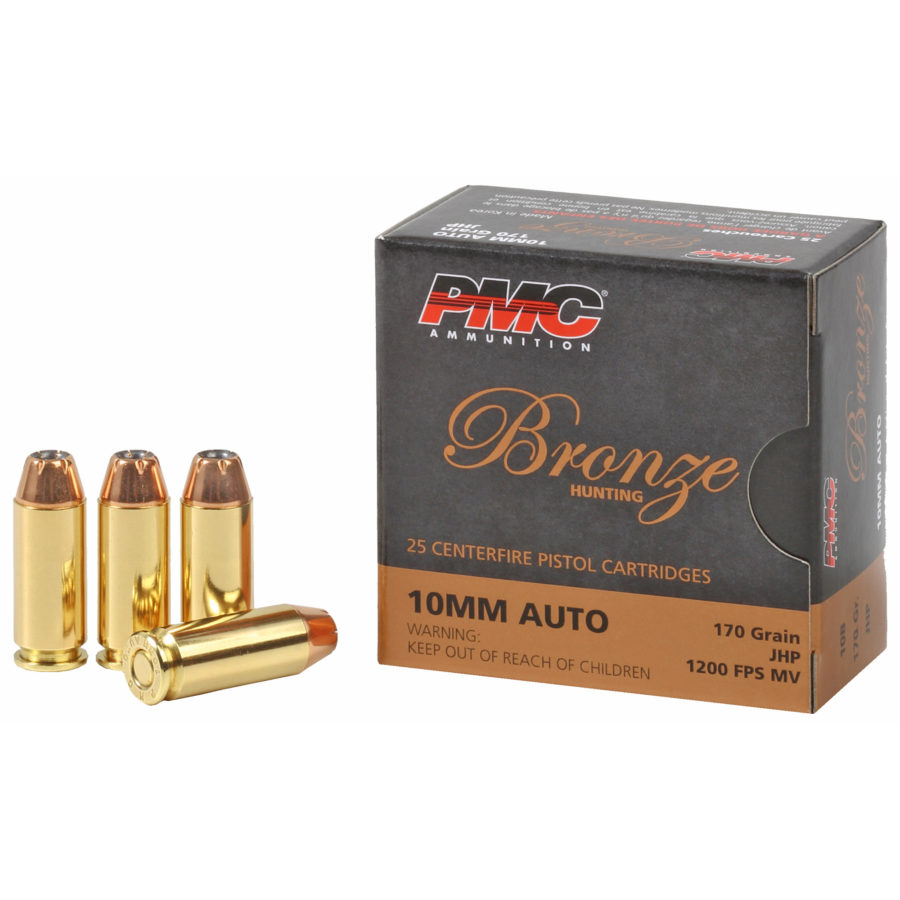 PMC, Bronze Ammunition, 10MM, 170 Grain, Jacketed Hollow Point, 25 ...