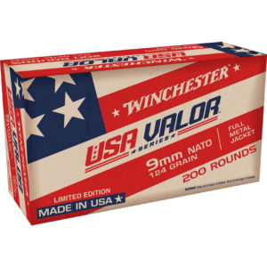 Winchester Ammunition, USA Valor, 9MM, 124Gr, Full Metal Jacket, 200 Round Box, Limited Edition Series