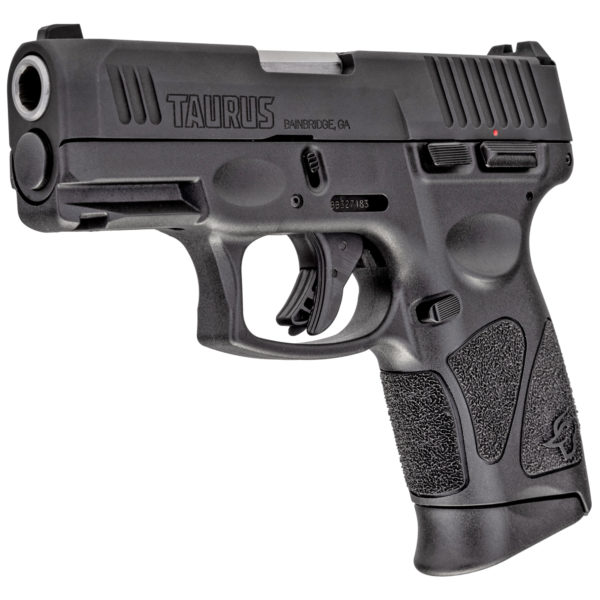 Taurus, G3C, Striker Fired, Semi-automatic, Polymer Frame Pistol, Compact, 3.26" Barrel, Matte Finish, Black, Fixed Front Sight With Drift Adjustable Rear Sight, Manual Thumb Safety, 12 Rounds, 3 Magazines