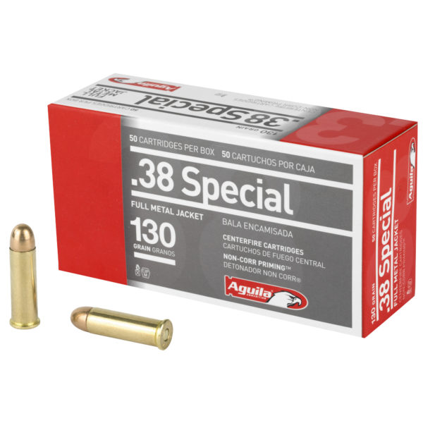 Aguila Ammunition, Pistol, 38 Special, 130 Grain, Full Metal Jacket, 50 Round Box