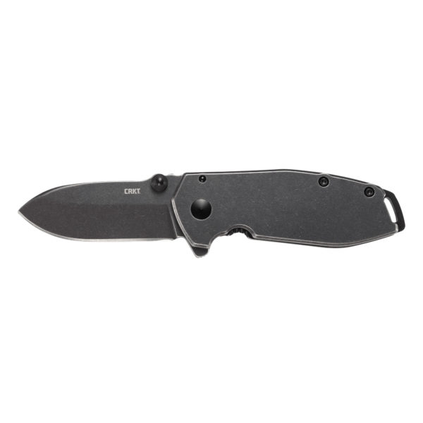 Columbia River Knife & Tool, Squid, Folding Knife/Assisted, Silver, Plain Edge, Drop Point, 2.37" Blade, Stonewashed Finish, 8Cr14MoV Steel, Black 2CR13 Stainless Handle