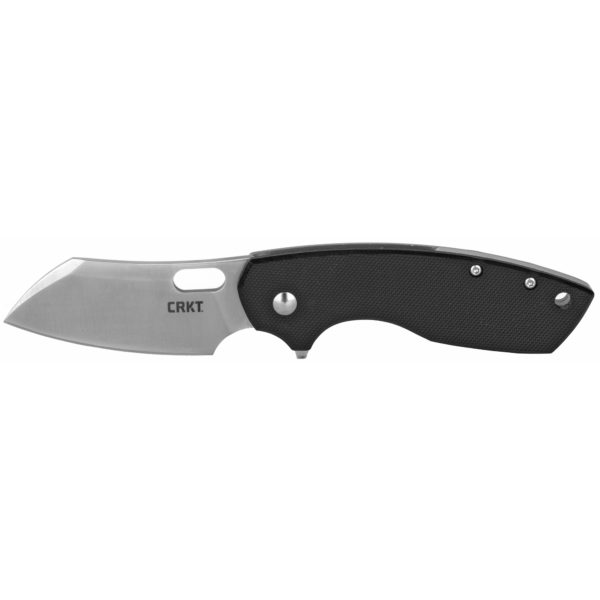 Columbia River Knife & Tool, Pilar Large, 2.67" Folding Knife w/Frame Lock, 8Cr14MoV Steel, Satin Finish, Plain Edge, Black G10 Handle, Flipper Opening