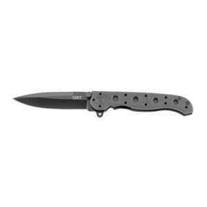 Columbia River Knife & Tool, M16, 3" Folding Knife, Spear Point, Plain Edge, 8Cr15MoV/EDP, Black Zytel, Dual Thumb Stud/Flipper/Pocket Clip