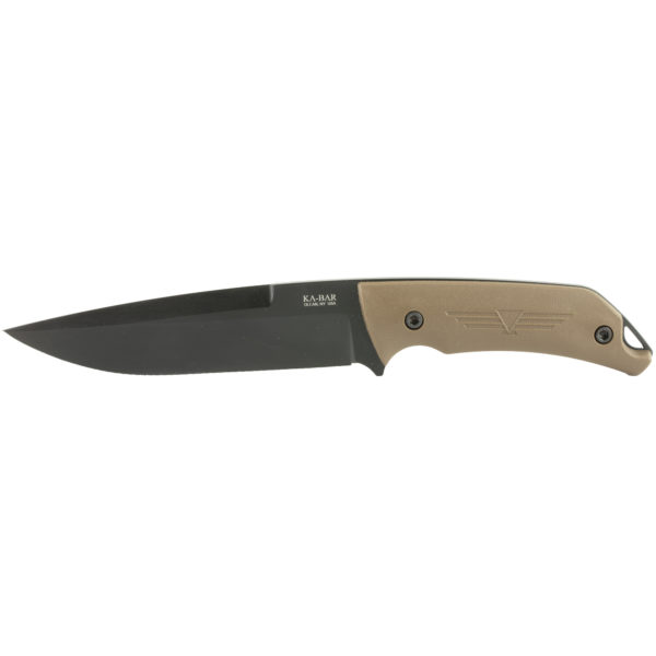 KABAR, Jarosz, Fixed Blade Knife, 6.25", 1095 Cro-Van/Black, Brown Ultramid, Plain, Clip Point, with Celcon Sheath