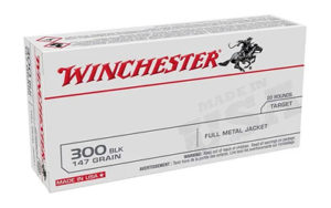 Winchester Ammunition, USA, 300 Blackout, 147 Grain, Full Metal Jacket, 20 Round Box