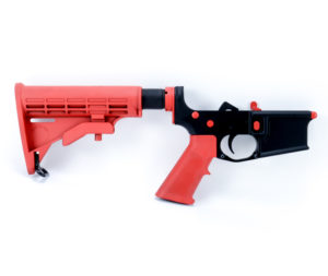 BKF AR15 Accent Kit Complete Lower Receiver - Red Cerakote