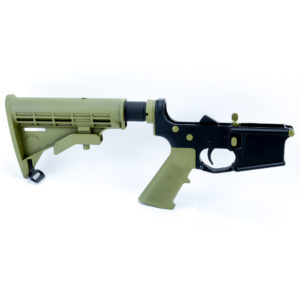 BKF AR15 Accent Kit Complete Lower Receiver - Bazooka Green Cerakote