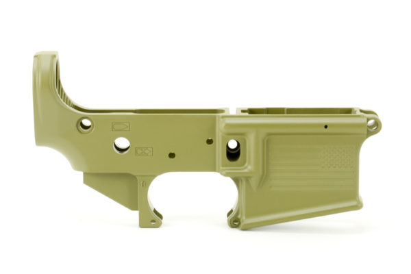 BKF AR15 Stripped Lower Receiver (Flag) - Bazooka Green Cerakote