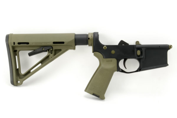 BKF AR15 Accent Kit Complete Lower Receiver - OD Green Cerakote