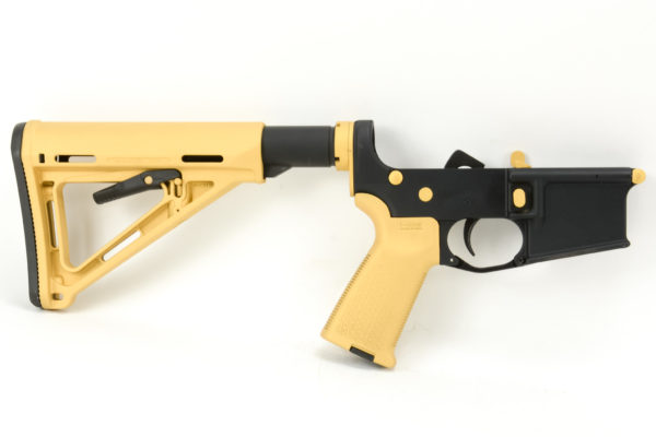BKF AR15 Accent Kit Complete Lower Receiver - Gold Cerakote