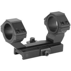 NCSTAR, AR15 Adjustable Scope Mount QR, Black, Fits Picatinny Rails, Supports 30mm or 1" Scope, Includes 1" Inserts