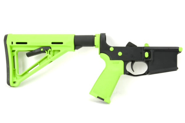 BKF AR15 Accent Kit Complete Lower Receiver - Zombie Green Cerakote