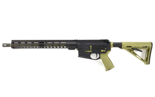 BKF-15 16″ 1/7 Twist 5.56 Nato 15″ M-lok Magpul Rifle - Bazooka Green Accents