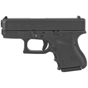 Glock, 26, Double Action Only, Sub Compact Size Pistol, 9MM, 3.46" Barrel, Polymer Frame, Matte Finish, Fixed Sights, 10Rd, 2 Magazines, Right Hand