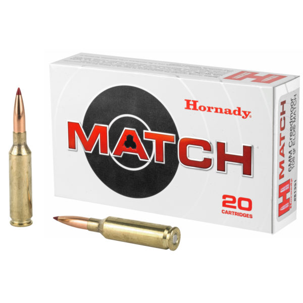 Hornady carefully selects every component to ensure uniformity, then loads to exacting specifications to provide pinpoint accuracy. Each cartridge is loaded with either Hornady(R) A-MAX(R) bullets, high-performance boattail hollow points, or the new, radically superior ELD(R) Match bullets. Stringent quality control ensures proper bullet seating, consistent charges and pressures, optimal velocity, consistent overall length and repeatable accuracy.