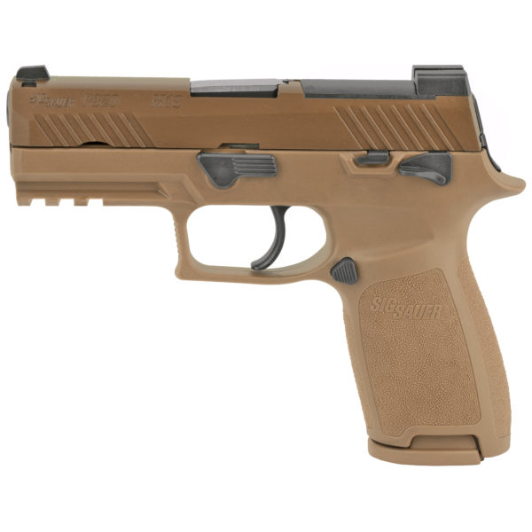 Sig Sauer, P320 M18, Striker Fired, 9MM, 3.9" Barrel, Polymer Frame, Coyote Finish, DP Pro Plate, Manual Safety, Night Sights, 1-17Rd Magazine & 2-21Rd Magazines