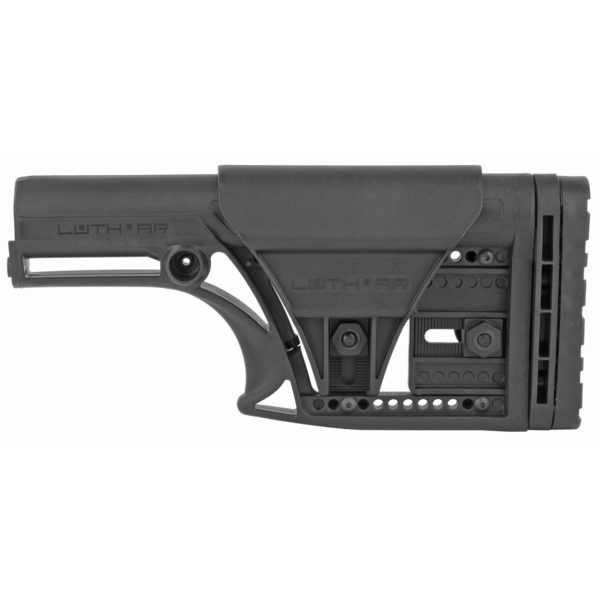Luth-AR, MBA-1 Stock With 3-Axis Butt Plate, Fits Standard A2 Rifle Length Buffer Tube, Adjustable Length of Pull/Cheek Height/Butt Plate, AR-15/AR-10, Black