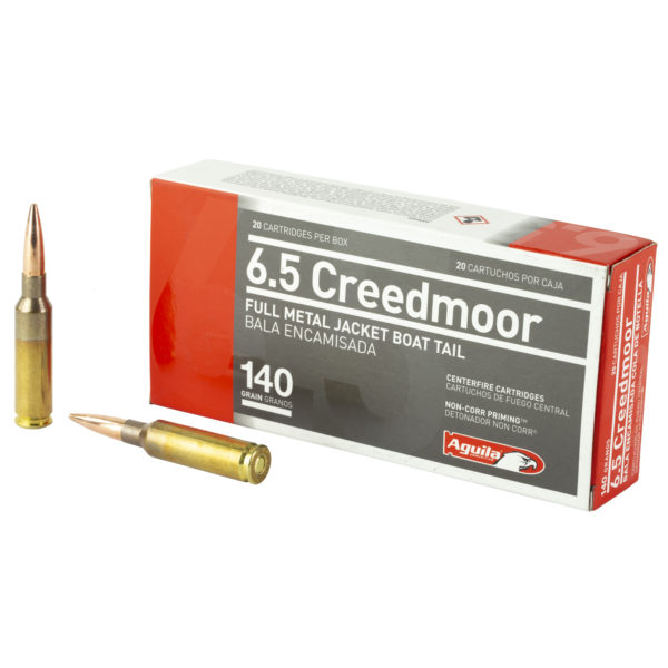 Aguila Ammunition, 6.5 Creedmoor, 140 Grain, Full Metal Jacket Boat Tail, 20 Round Box