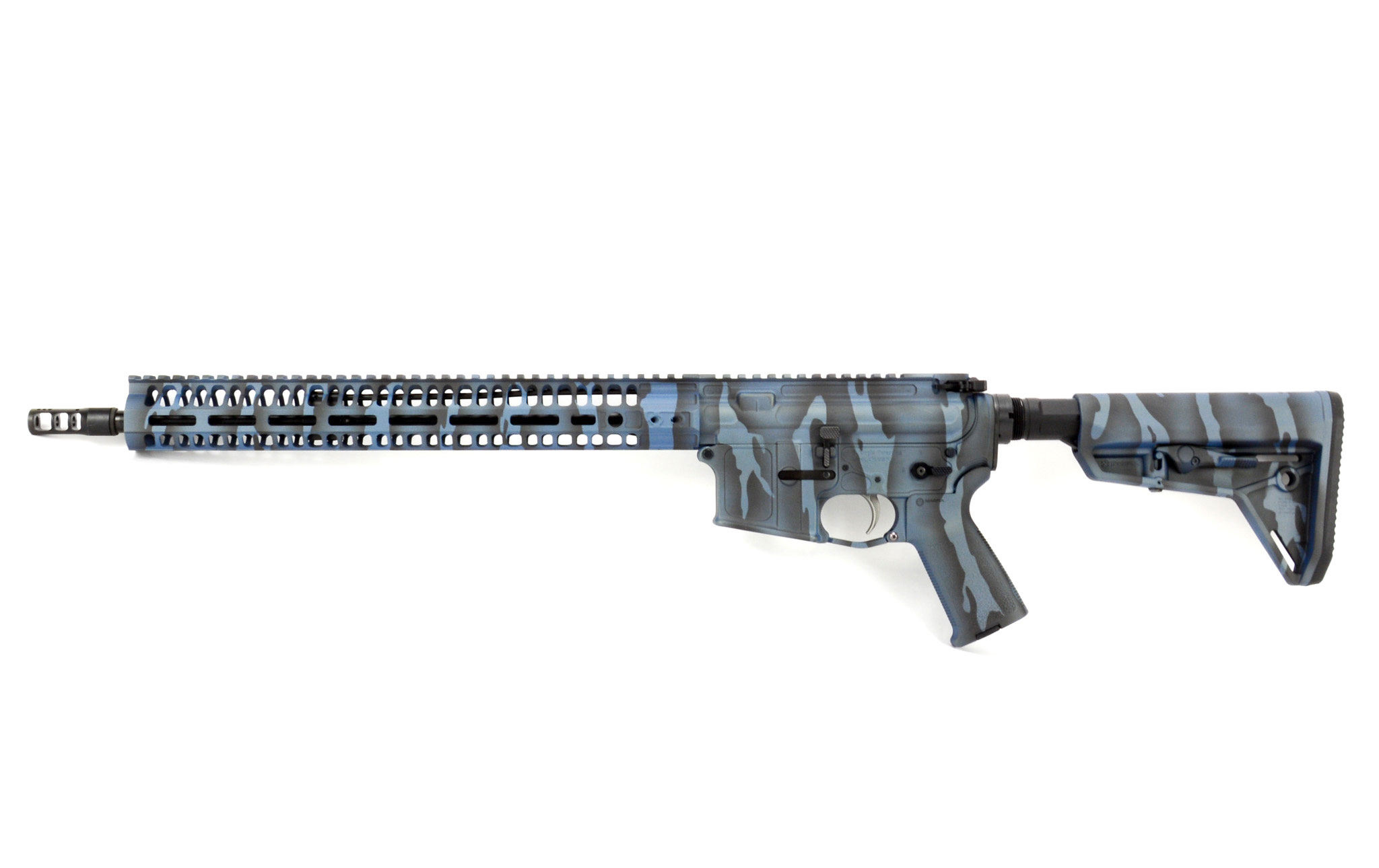 BKF M4 MOD-1 M4 16" Pencil 1/8 Twist 223 Wylde Rifle - Northern Lights Tiger Stripe