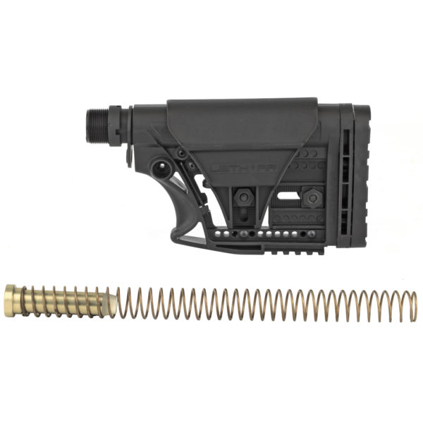 Luth-AR, MBA-3 Stock With Buffer Assembly, Mil-Spec Dia 6-Position Carbine Buffer Tube, .223/5.56 Buffer, Buffer Spring, Latch Plate and Lock Ring, Adjustable Length of Pull/Cheek Height/Butt Plate, Fits AR-15, Black