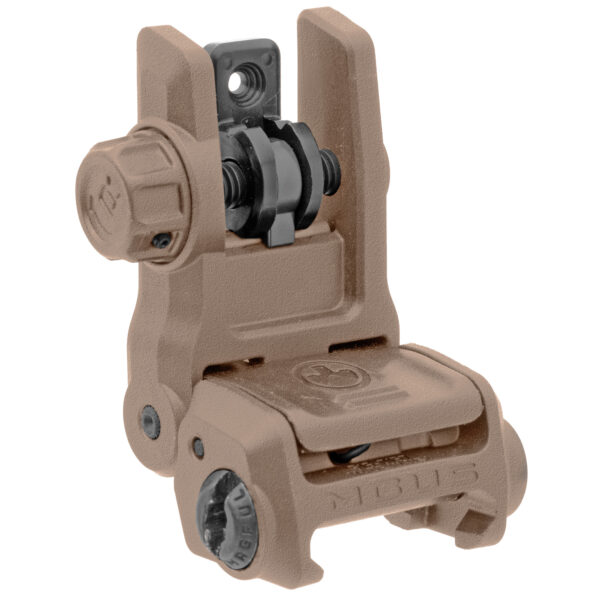 Magpul Industries, MBUS 3 Back-Up Rear Sight, Rapid-Select Rear Aperture System, Ambidextrous Push-Button Deployment, Fits Picatinny Rails, FDE