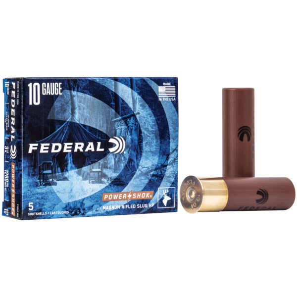 Federal, PowerShok Ammunition, 10Ga 3.5", 1.75oz, Rifled Slug Hollow Point