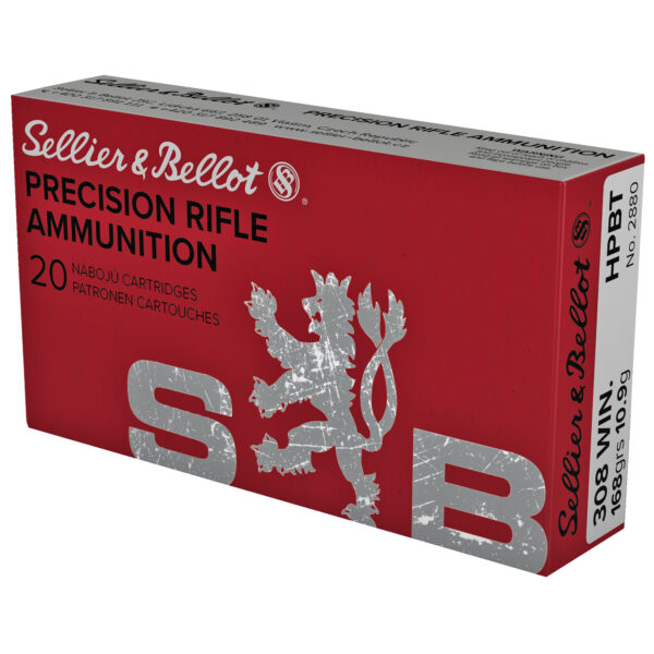 Sellier & Bellot Precision Rifle Ammo 308 Winchester 168Gr Boat Tail Hollow Point 20 Round Box